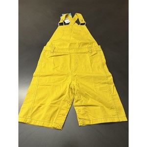 Green denim overall 36-48 months yellow